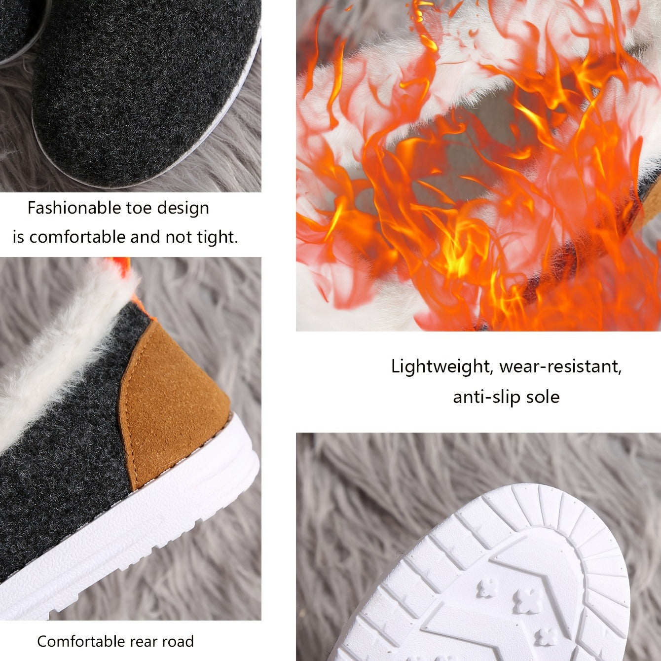 Dames Winter Loafers | Pluche Comfort Schoenen voor Koude Dagen