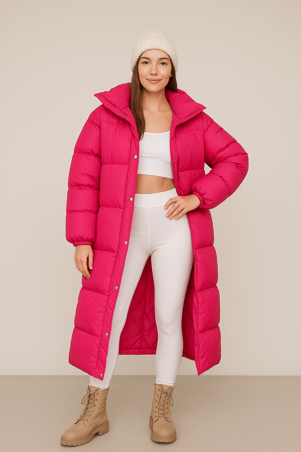 Dames Gequiltte Oversized Pufferjas met Capuchon