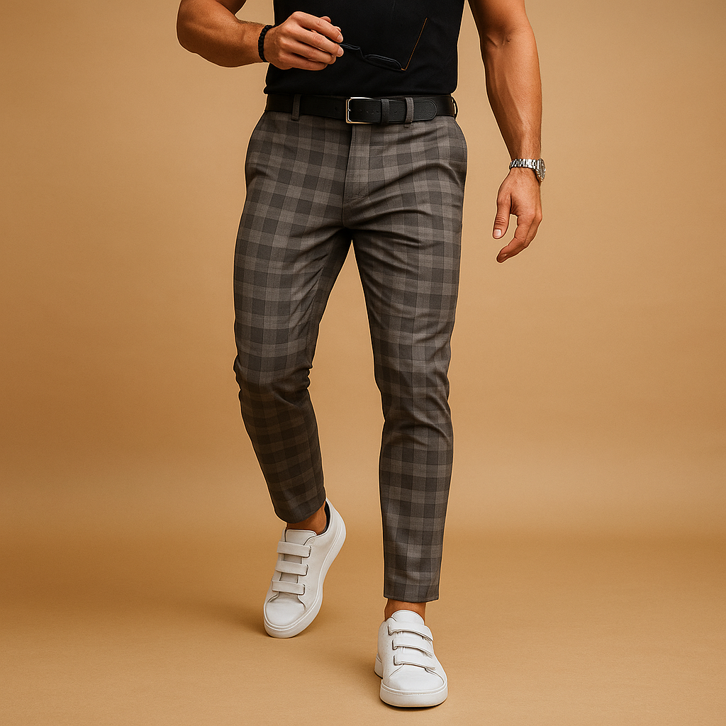 Pantalones casuales de cuadros para hombre – Corte holgado con estilo moderno