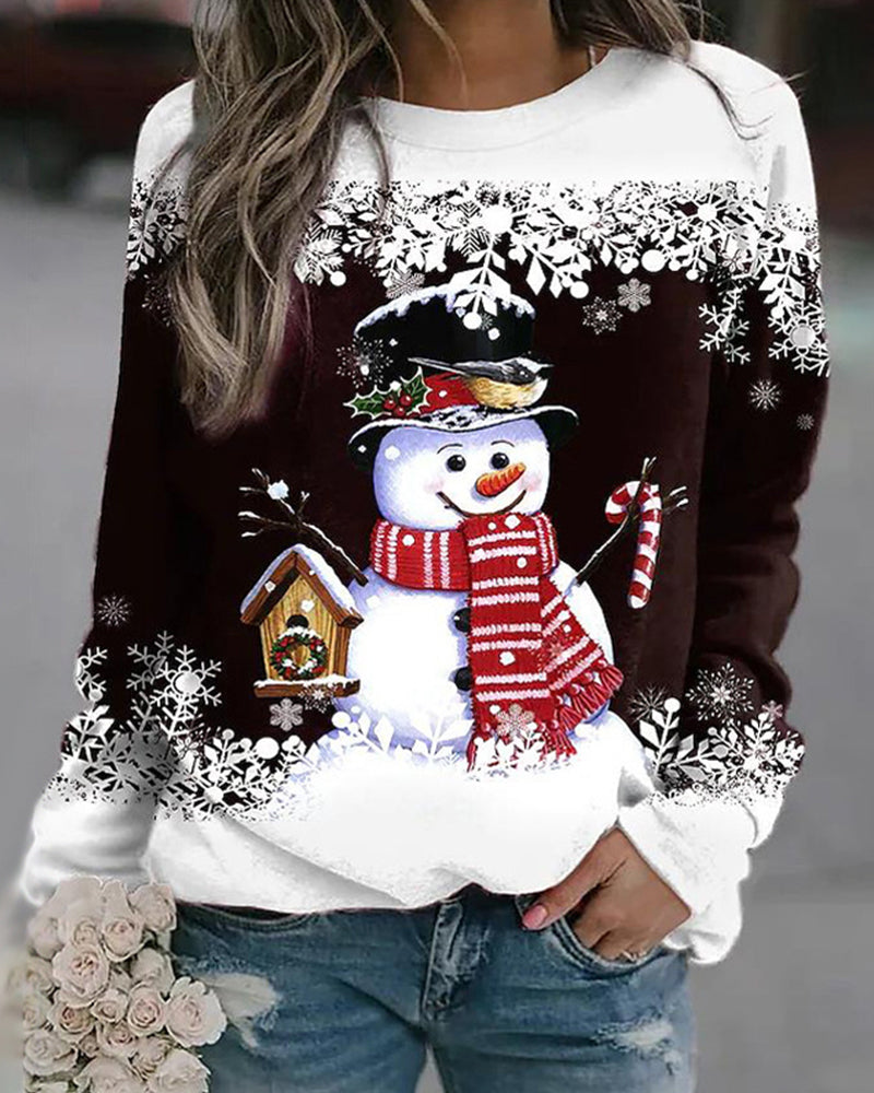 Dames Snowman Kerst Sweatshirt | Zachte Voel en Feestelijke Winterstijl