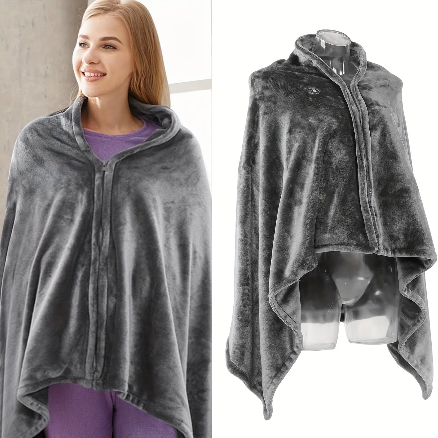 Electric Blanket USB Powered Heated Throw - 3 Heat Settings, Soft Flannel