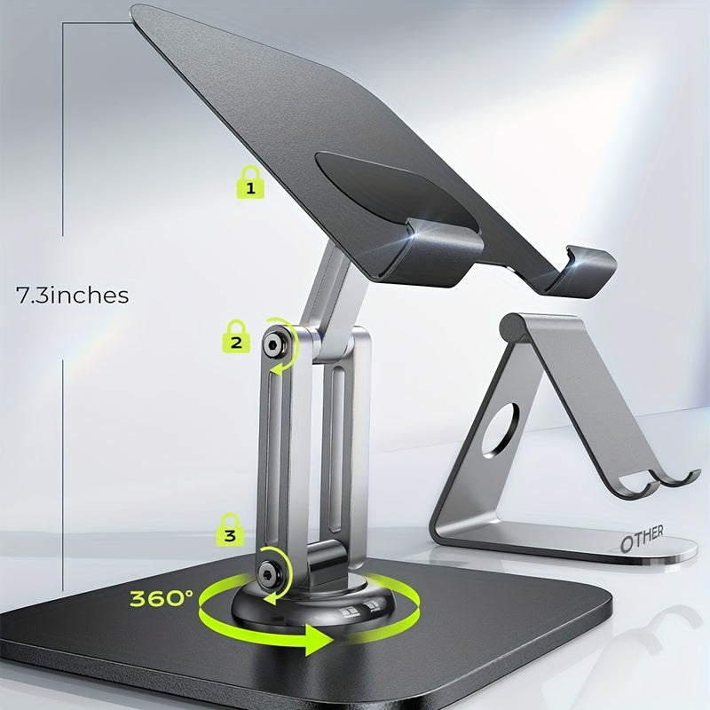 Heavy-Duty Tabletstandaard – Verstelbaar & 360° Roterend voor iPad, Laptop & Telefoon