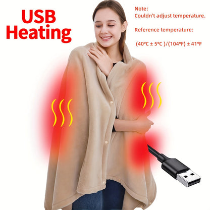 Manta eléctrica bufanda - Manta calentada portátil para el hogar y viajes