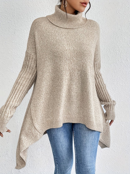 Dames Roll Neck Trui | Oversized Pasvorm met Moderne Hoge Kraag