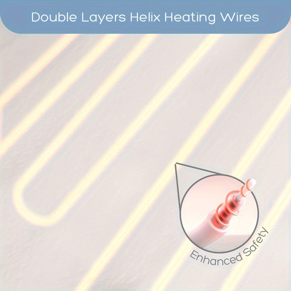 Elektrische Heizdecke fürs Bett, weiße Heizdecke, waschbar, 7 Heizstufen