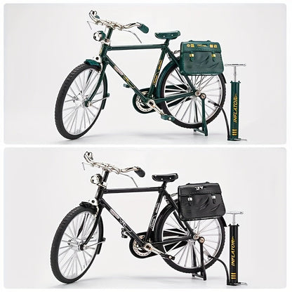 Miniatuur vintage fiets bouwset van aluminium
