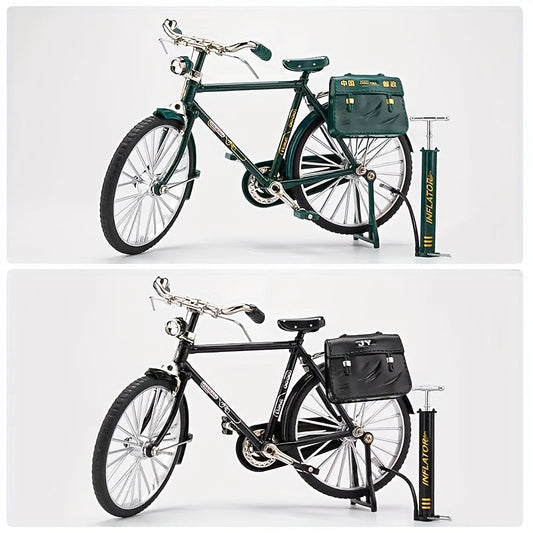Miniatuur vintage fiets bouwset van aluminium