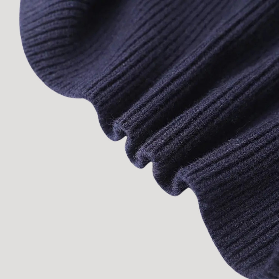 Dames Gebreide Cardigan met Denim Accenten | Elegante Contrast en Moderne Stijl