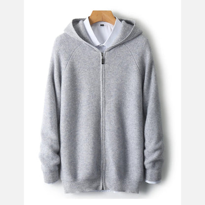 Strickhoodie für Herren mit Reißverschluss | Warm, elegant und ideal für die kalte Jahreszeit 