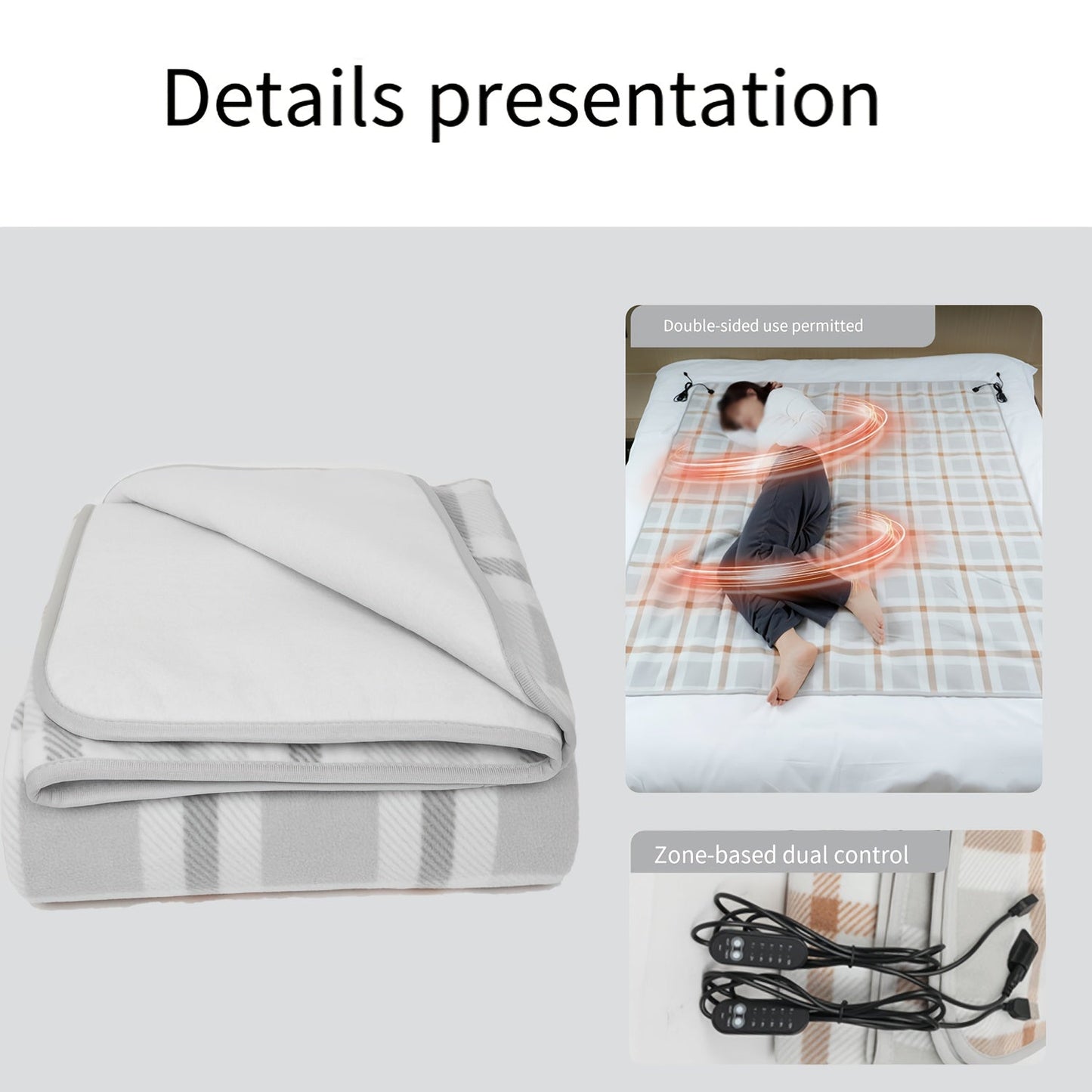 Elektrisch Dekens met Afstandsbediening, USB Verwarmd Matras, 5 Temperatuurinstellingen