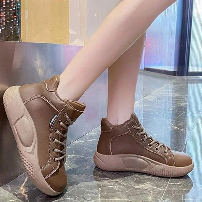 Hoge Dames Boots met Dikke Zool | Trendy Hoge Top Schoenen