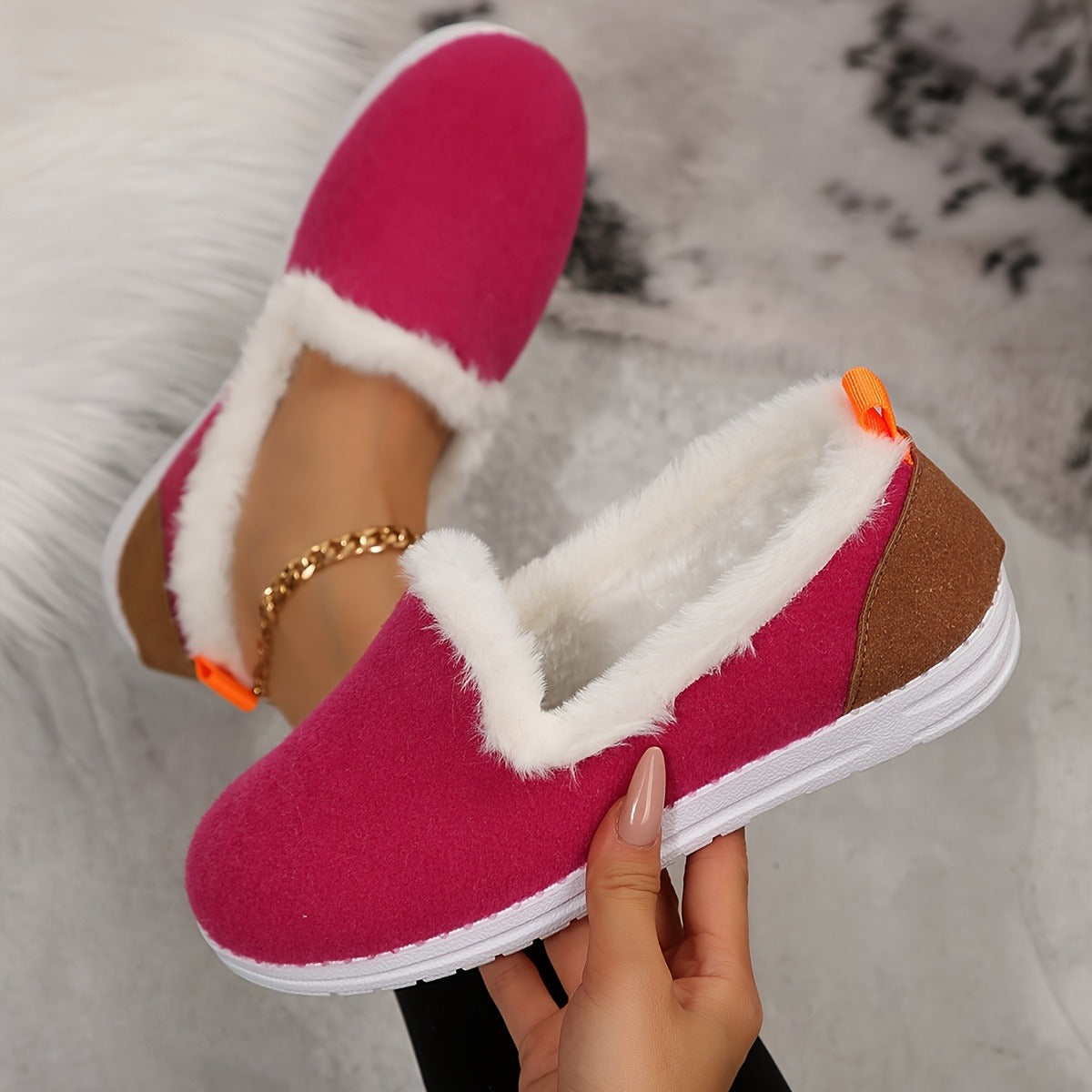 Dames Winter Loafers | Pluche Comfort Schoenen voor Koude Dagen