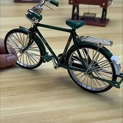 Miniatuur vintage fiets bouwset van aluminium