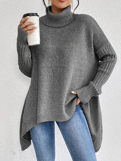 Dames Roll Neck Trui | Oversized Pasvorm met Moderne Hoge Kraag