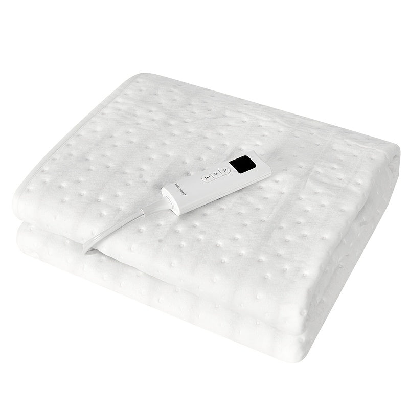 Elektrische Heizdecke fürs Bett, weiße Heizdecke, waschbar, 7 Heizstufen