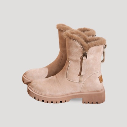 Dames Enkelboots met Bontvoering | Warm, Duurzaam en Stijlvol voor Koud Weer