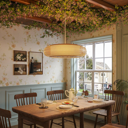 Japanse Stijl Bamboe Rieten Plafondlamp – Plafondmontage of Hanglamp