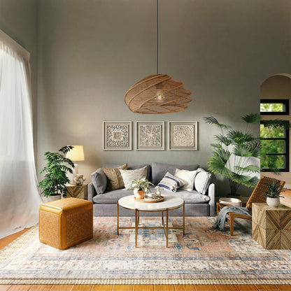 Spiraal Rieten Plafondlamp voor Slaapkamer, Eetkamer en Bar