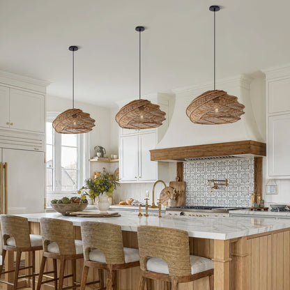 Spiraal Rieten Plafondlamp voor Slaapkamer, Eetkamer en Bar