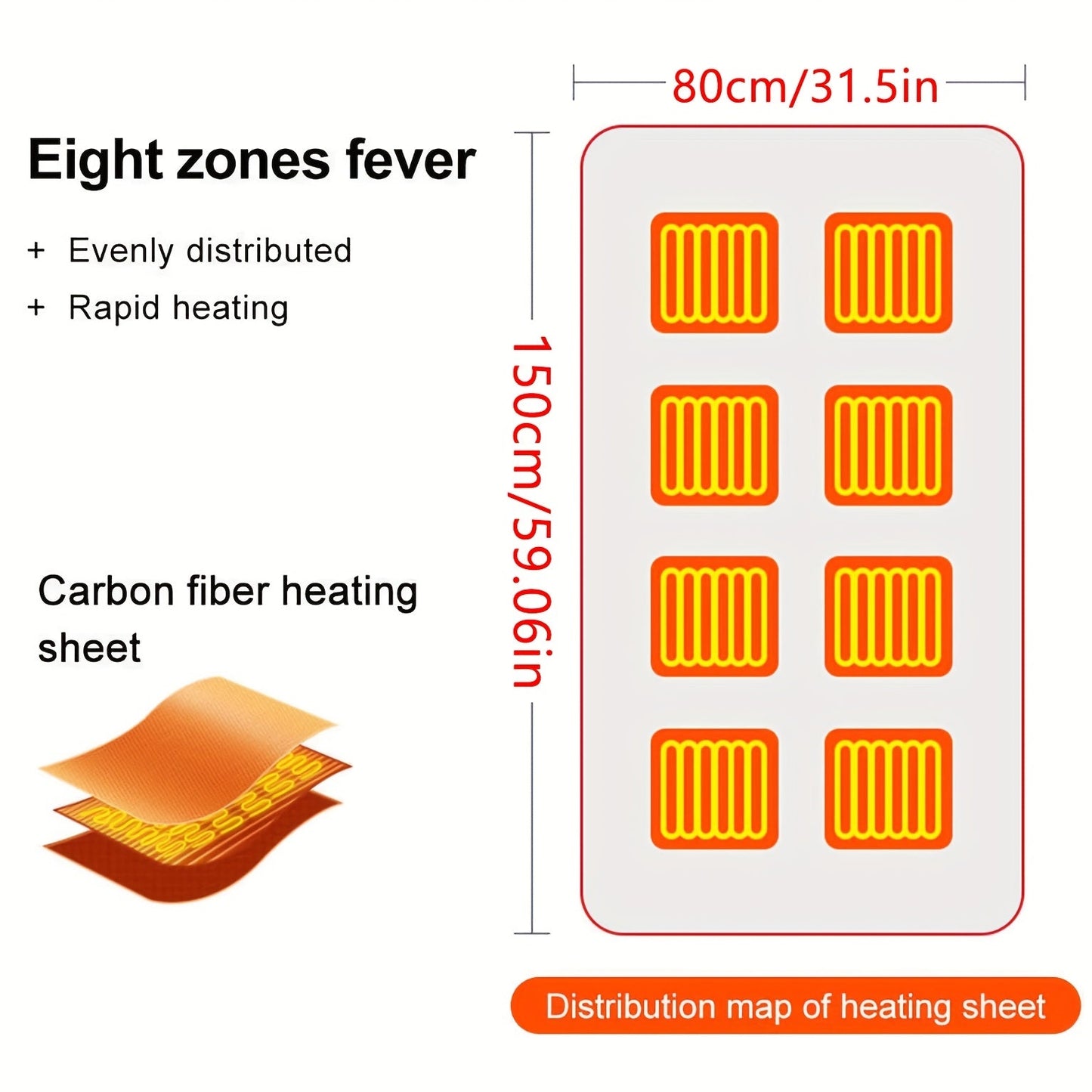 Electric Blanket USB Powered Heated Throw - 3 Heat Settings, Soft Flannel