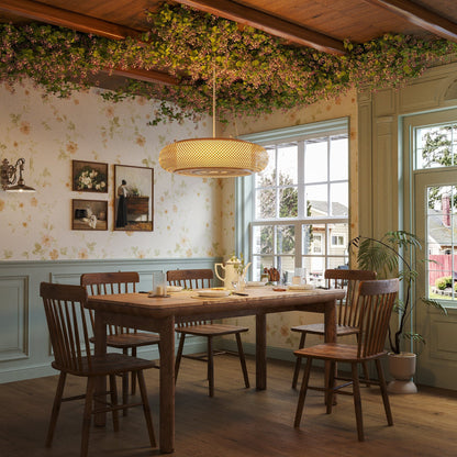 Japanse Stijl Bamboe Rieten Plafondlamp – Plafondmontage of Hanglamp