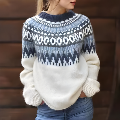 Dames Fair Isle Wintertrui | Relaxed Fit en Seizoenspatroon