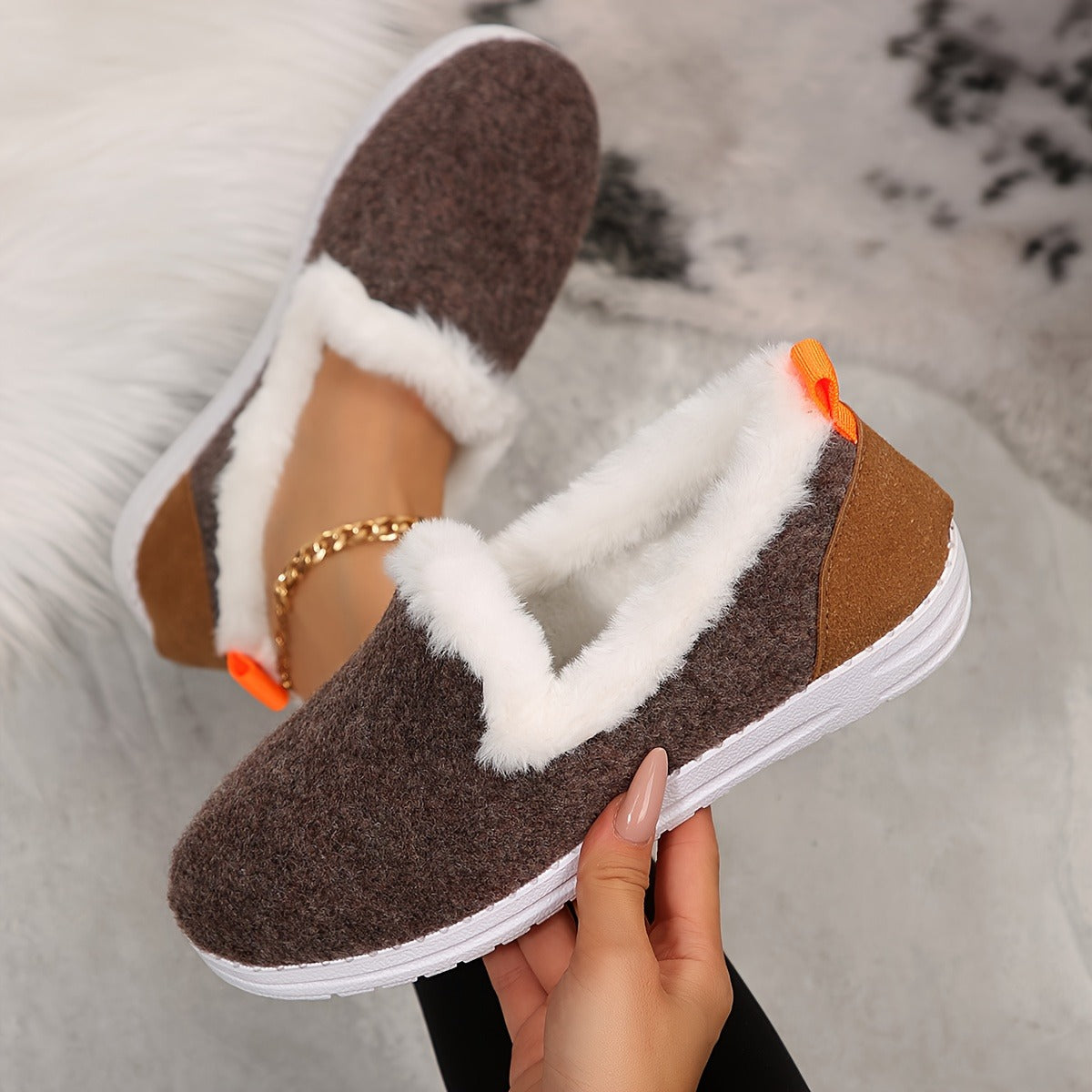 Dames Winter Loafers | Pluche Comfort Schoenen voor Koude Dagen