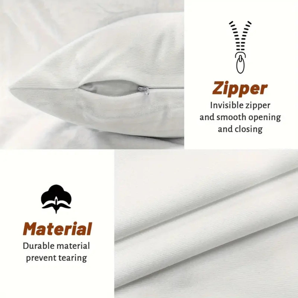 Fundas de almohada navideñas de terciopelo dorado