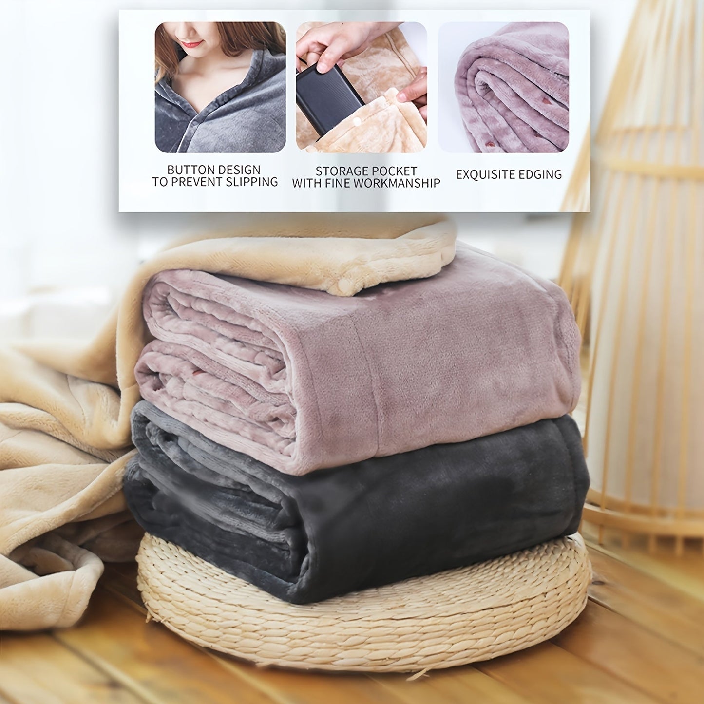 Manta eléctrica bufanda - Manta calentada portátil para el hogar y viajes