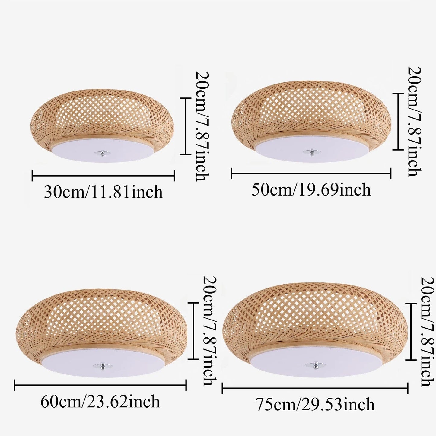 Handgeweven Bamboe Plafondlamp – Zen-Stijl LED Armatuur voor Huishoudelijke Decoratie