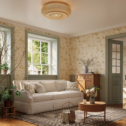 Japanse Stijl Bamboe Rieten Plafondlamp – Plafondmontage of Hanglamp