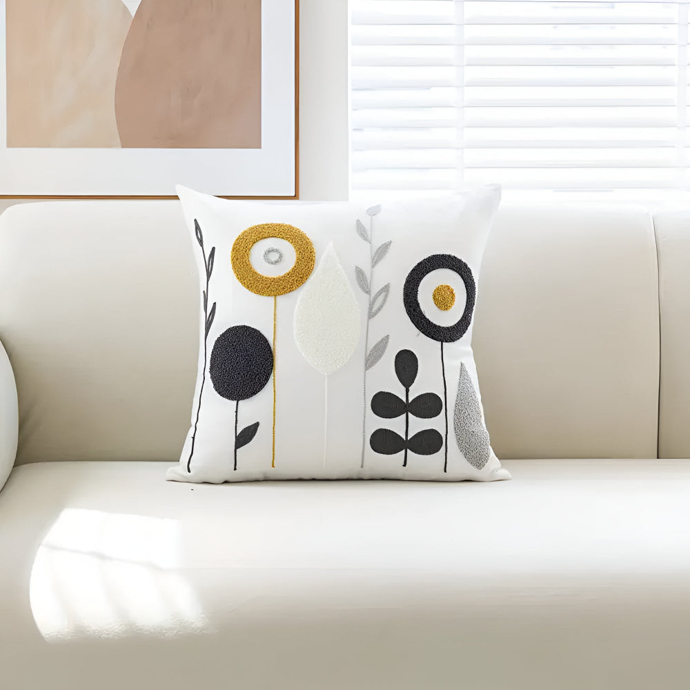 Bloemige Essentie Geborduurde Kussenhoes