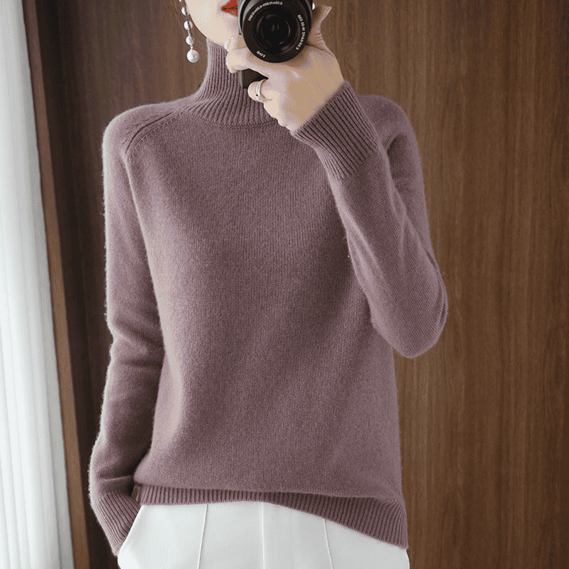 Dames Roll Neck Trui – Warme Chunky Brei voor de Winter