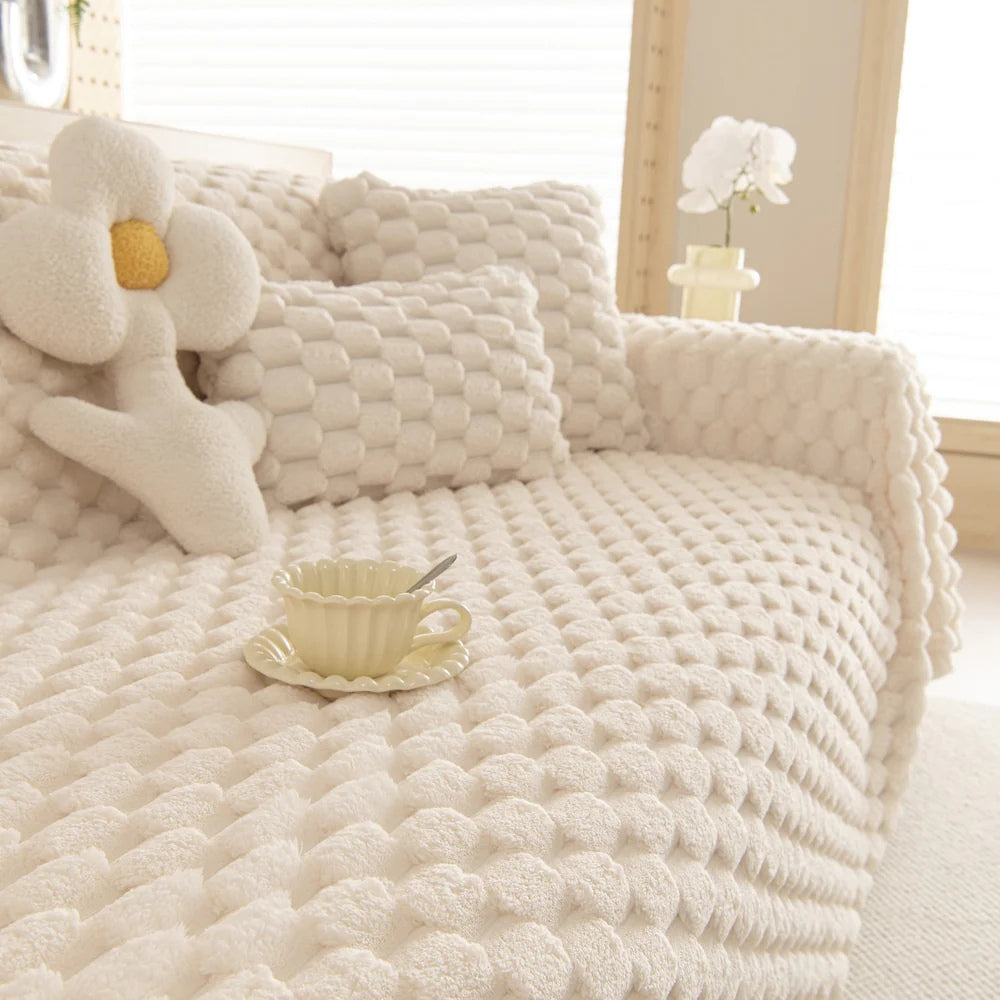 Lined Rabbit Faux Sofa Cover