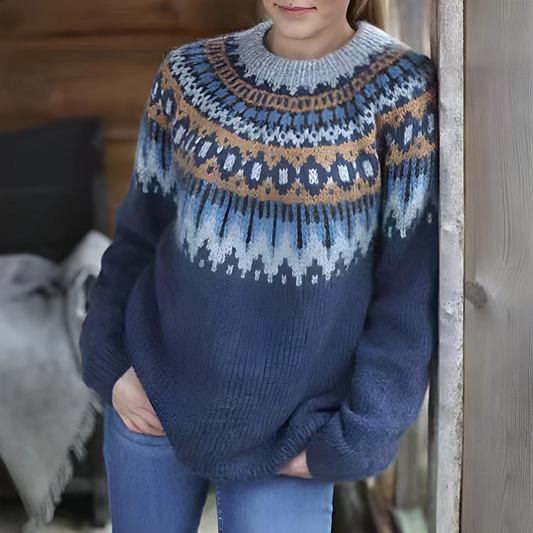 Dames Fair Isle Wintertrui | Relaxed Fit en Seizoenspatroon
