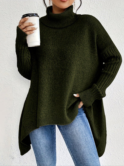 Dames Roll Neck Trui | Oversized Pasvorm met Moderne Hoge Kraag