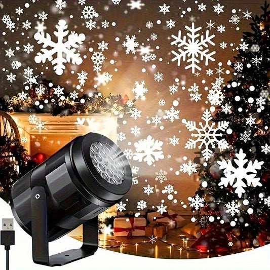SnowFall Projectielamp – USB Winterverlichting met Sneeuwvlokeffect
