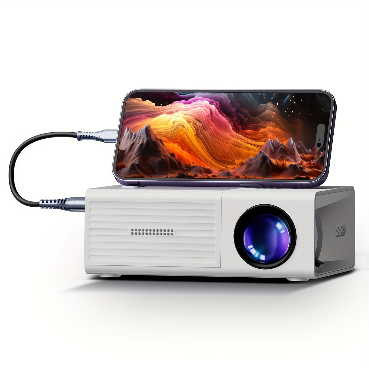 Ultra-Heldere Mini Projector 3000 Lumen – Draagbaar, HDTV & USB, Ideaal ten Thuisbioscoop & Buiten!