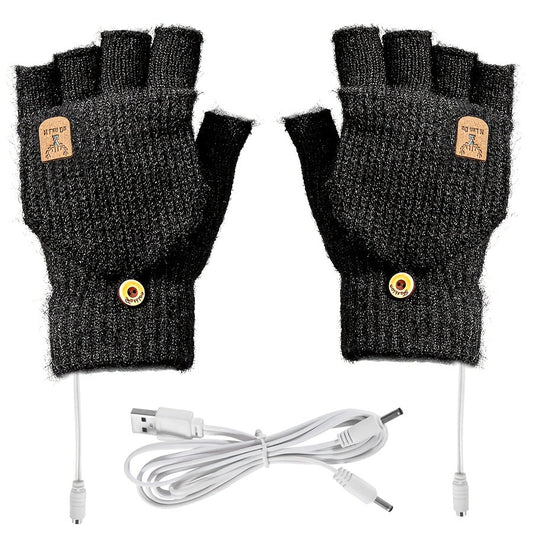 HeatWrap USB Handschoenen – Vingerloos & Verwarmd voor Winterwarmte bij Laptopgebruik