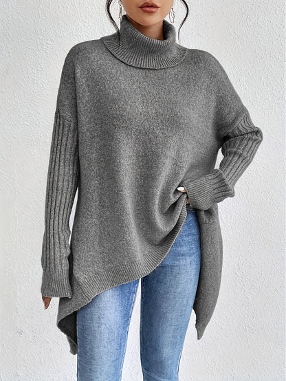 Dames Roll Neck Trui | Oversized Pasvorm met Moderne Hoge Kraag