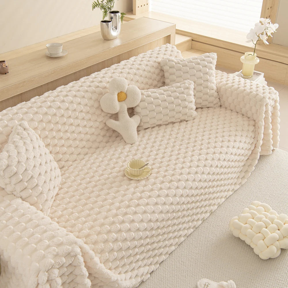 Lined Rabbit Faux Sofa Cover