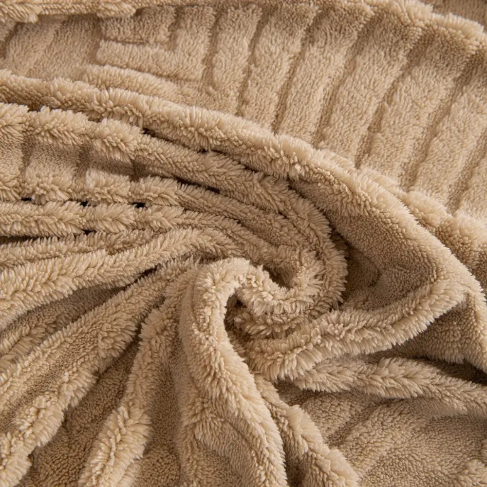 Haringbone Blad Ontwerp Fleece Bankhoes