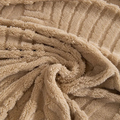 Haringbone Blad Ontwerp Fleece Bankhoes