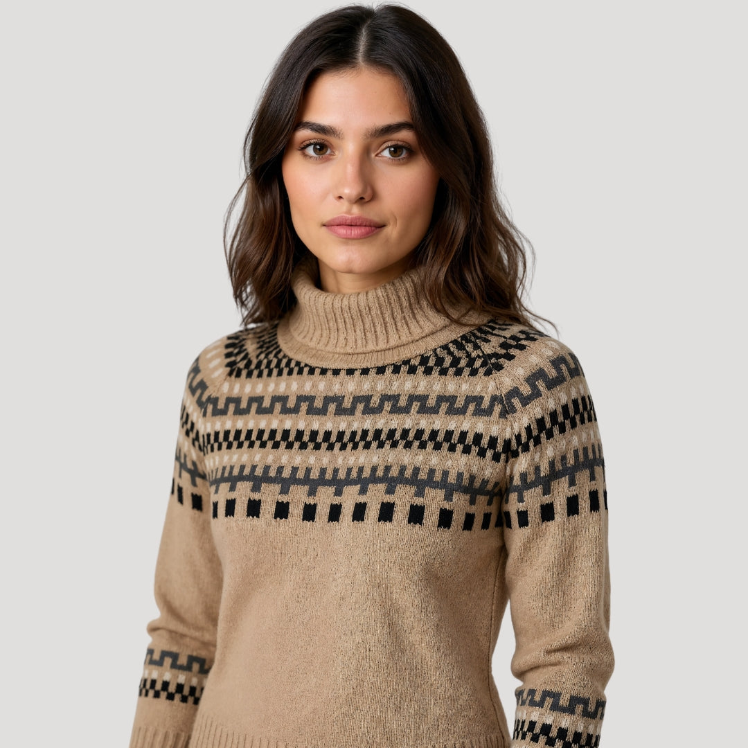 Dames Fair Isle Chunky Gebreide Trui | Oversized Pasvorm en Tijdloze Winterstijl