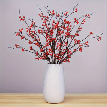 BerryGlow Bessenstelen – 4 Stuks Glanzende Kunsttakken voor Feestelijke Decoratie