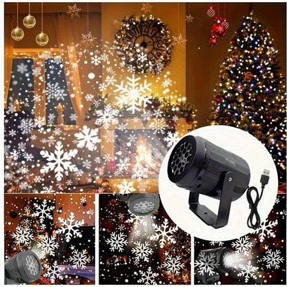 SnowFall Projectielamp – USB Winterverlichting met Sneeuwvlokeffect