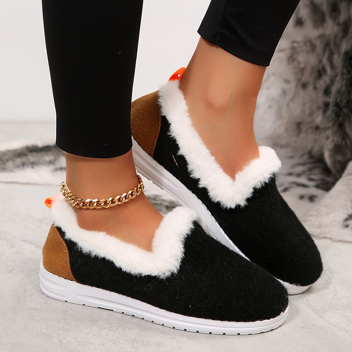 Dames Winter Loafers | Pluche Comfort Schoenen voor Koude Dagen