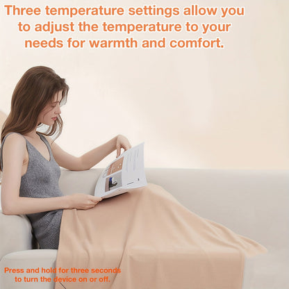 Elektrische Deken USB Verhitte Plaid, Verwarmende Sjaal, 3 Warmte-instellingen, Zachte Stof