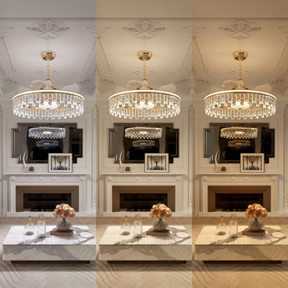 60cm Moderne Gouden Crystal Plafondventilator met Licht - Stijlvolle Plafondlamp