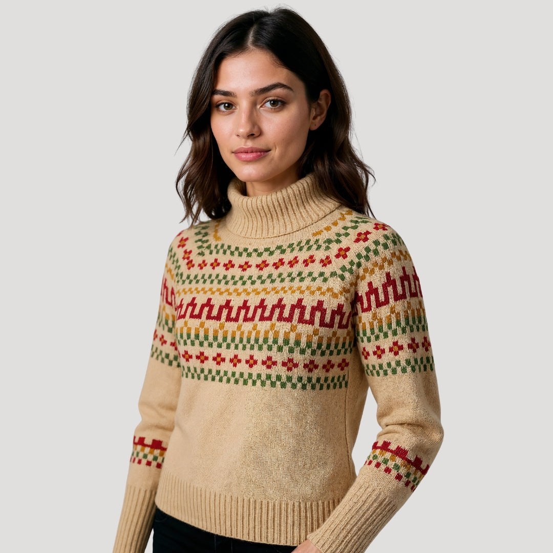 Dames Fair Isle Chunky Gebreide Trui | Oversized Pasvorm en Tijdloze Winterstijl